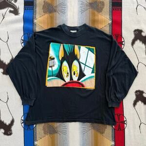 Vintage 90s Looney Tunes Sylvester Tweety Bird Long Sleeve T-Shirt Size XL 1995